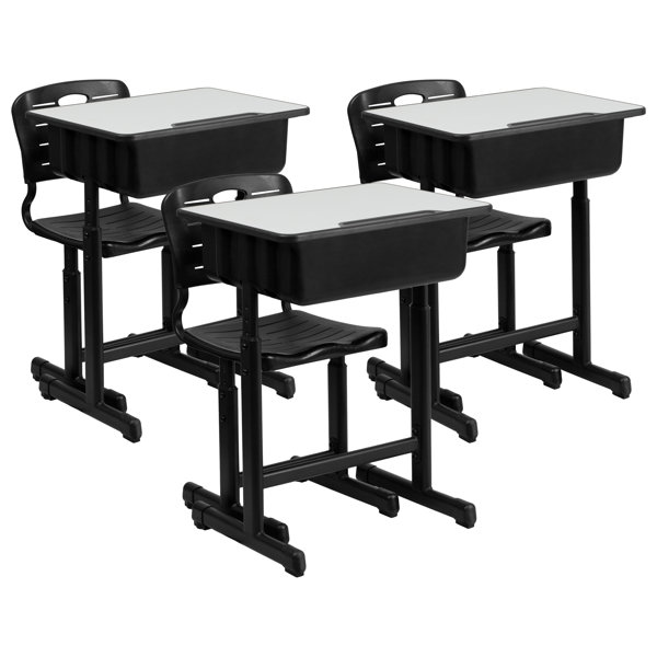 Flash Furniture Adjustable Height Student Desk and Chair with Pedestal